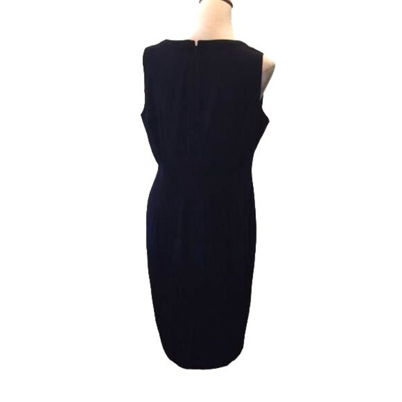 🆕 VINCE CAMUTO Cutout Yoke Sheath Dress Navy Blue 4 - Picture 6 of 6
